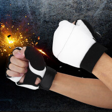 Adult Kids Taekwondo Sparring Hand Protector Gloves Black White L