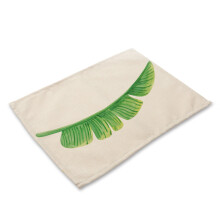 Tapete de mesa com estampa de folha de palmeira tropical, antiderrapante e econômico em água, feito com mistura de algodão e linho premium.