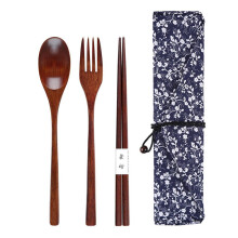 Travel Utensils Set Eco Friendly Portable Wooden Spoon Fork Chopsticks Reusable Cutlery Korean Style Food Grade Heat Resistant Tableware For Picnic Ca