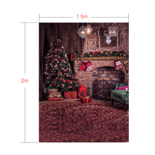 Weihnachts-Fotohintergrund 1,5*2m, faltbar, aus Polyester für Feierlichkeiten