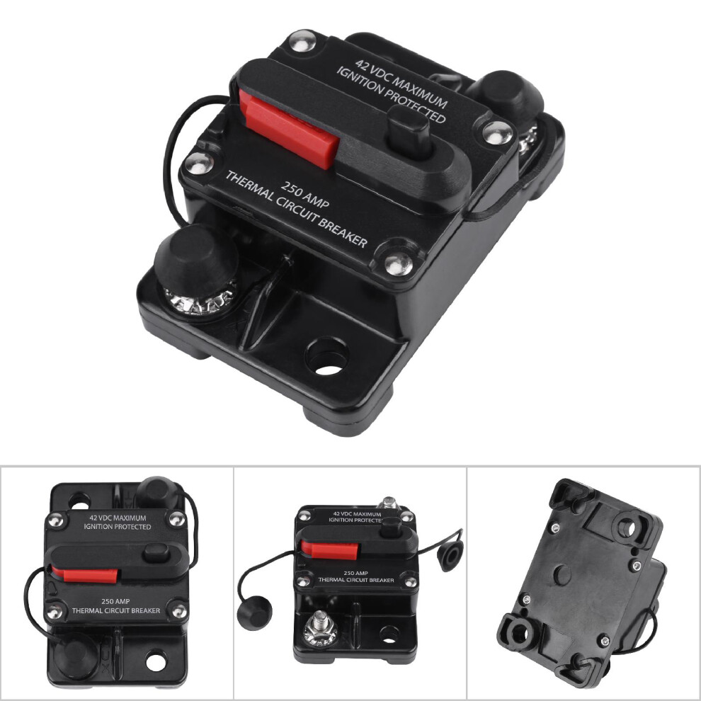 Car Stereo Inline Circuit Breaker 12V-42V 250A Manual Reset Durable Plastic 9361362965439