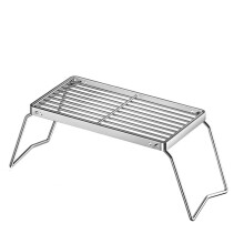 Folding Campfire Grill Grate Stainless Steel Ultralight Foldable Camp Stove Stand M Size Charcoal Cooking Grid For Camping