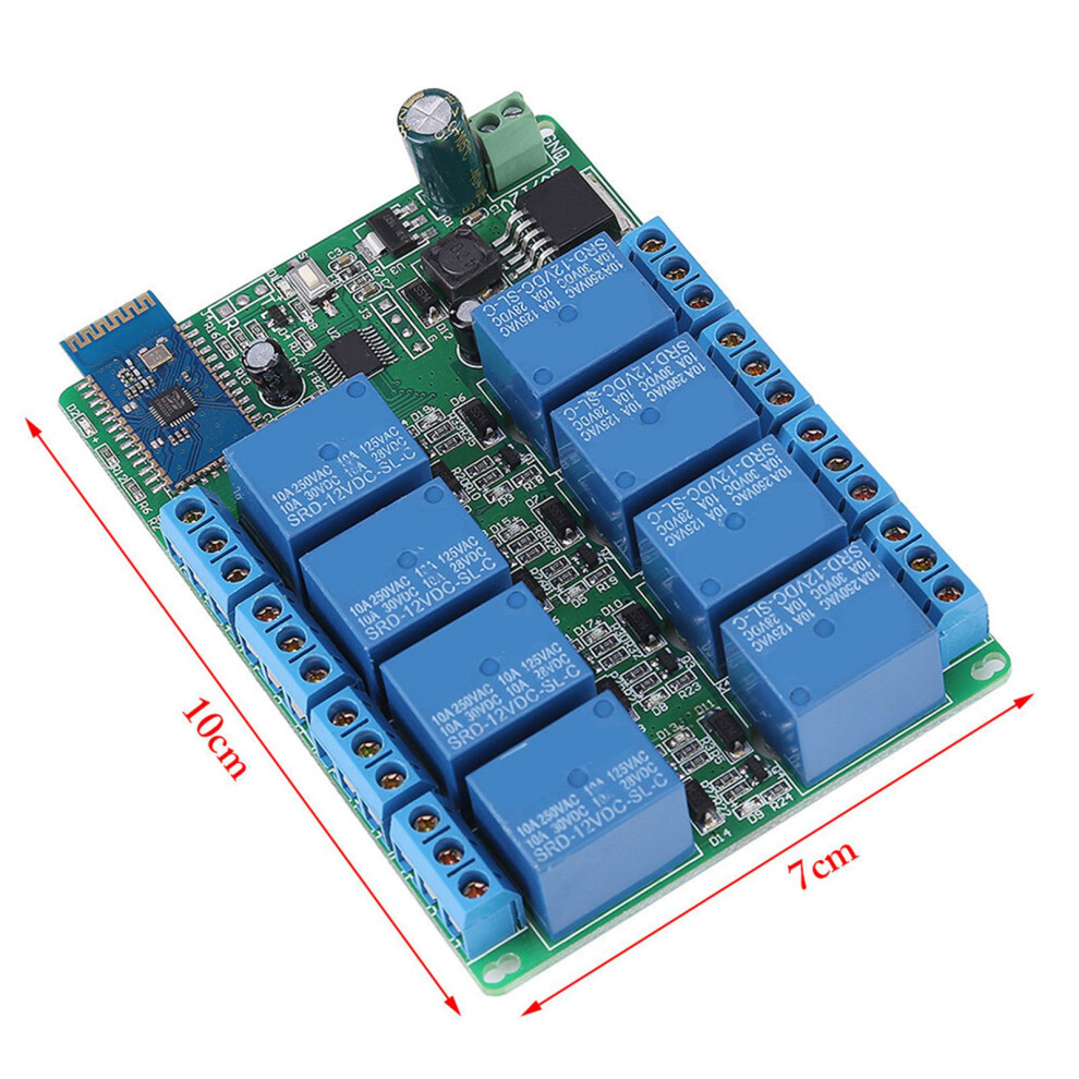 8 Channel Bluetooth Relay Switch For Android Phones Remote Control Light 7661362965807