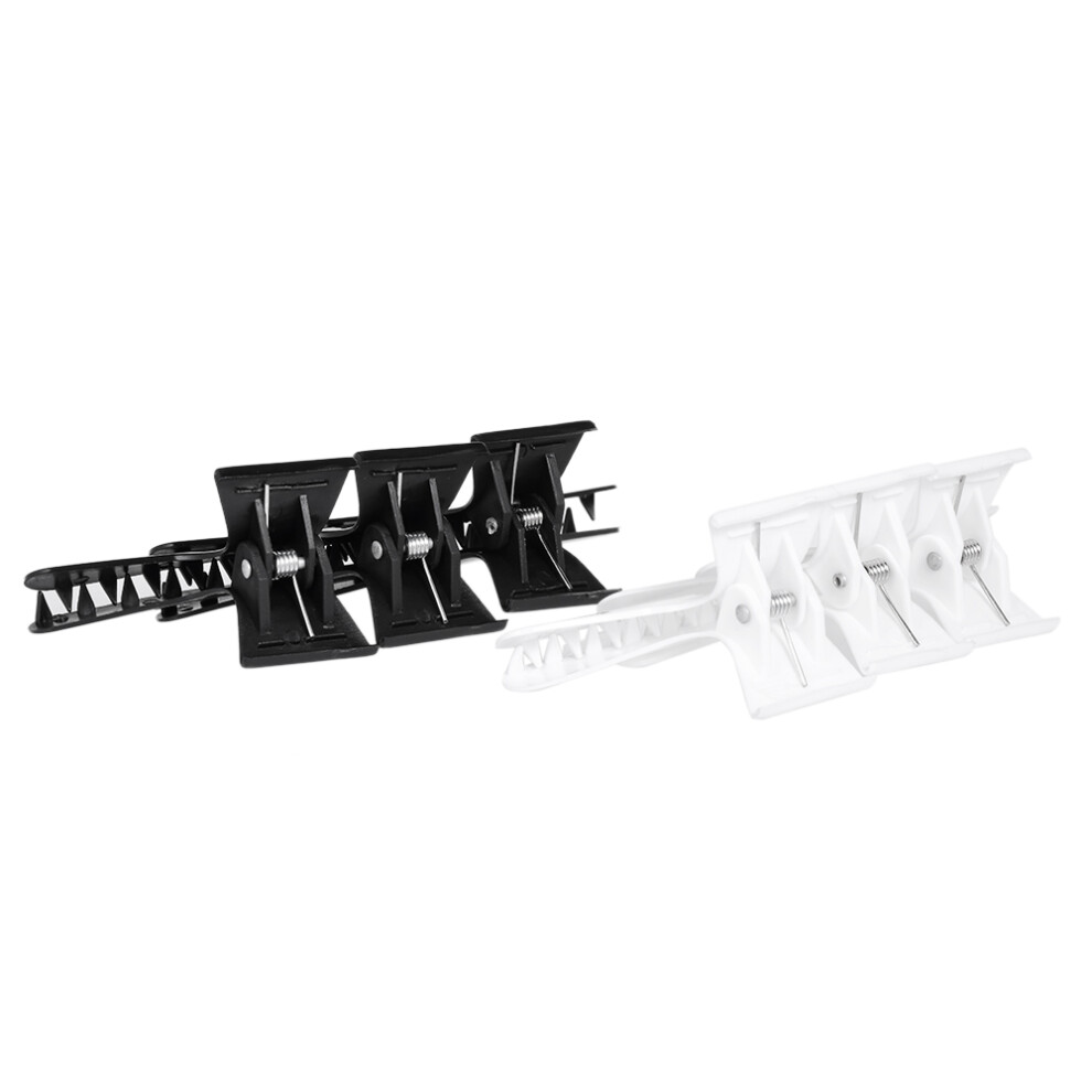 12Pcs Plastic Butterfly Hair Clips Clamps Black & White Salon Hairdressing