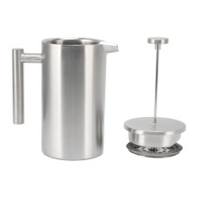 Presă de cafea din oțel inoxidabil, presă franceză izolată cu perete dublu și sticlă borosilicată rezistentă la căldură pentru o
