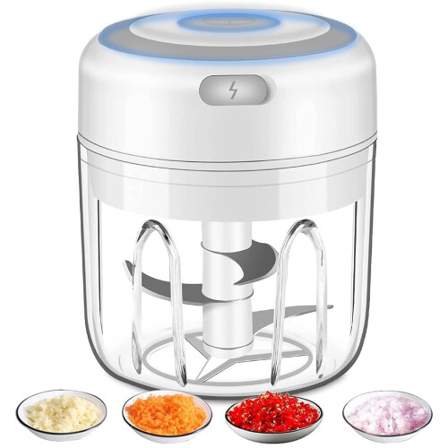Ηλεκτρικός επεξεργαστής σκόρδου, κόφτης 250 ml με επαναφορτιζόμενη μπαταρία,