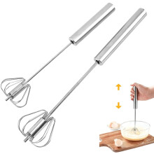 Piskeris i rustfrit stål med halvautomatisk funktionalitet, fødevaregodkendt rustfrit stål, let at rengøre, non-stick piskeris til køkken, hjem