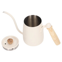 Hervidor de café de cuello de cisne con boquilla fina, de acero inoxidable, para preparar café en casa o al aire libre, con mango ergonómico de