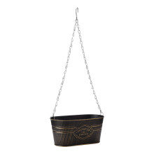 Vintage metalhængende blomsterpotter med aftagelig krog, drænhulsdesign til indendørs udendørs indretning, 1 stk.