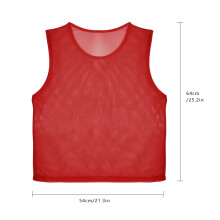12 Pack Breathable Soccer Training Vests - Mesh Bibs for Adults 54cm x 64cm