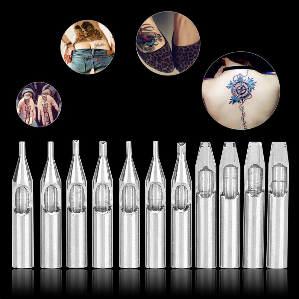 Silver 11Pcs Stainless Steel Tattoo Nozzle Tips Kit Â 11 Sizes,