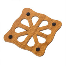 Descansos de panela de bambu para pratos, resistentes ao calor, com base antiderrapante, decorativos para sala de jantar, com excelente