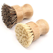Brosse à vaisselle écologique en palmier avec poils en fibres ultra-résistantes, résistante à la chaleur et polyvalente, pour un nettoyage
