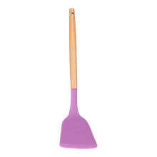 Spülmaschinenfester Spatel mit komfortablem, kratzfestem Holzgriff, hitzebeständiger, flexibler Nylonrand zum Kochen, antihaftbeschichteter