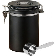 Contenitore ermetico per caffè in grani e macinato, in acciaio inox, con valvola di rilascio di CO2 e indicatore di data, per una conservazione