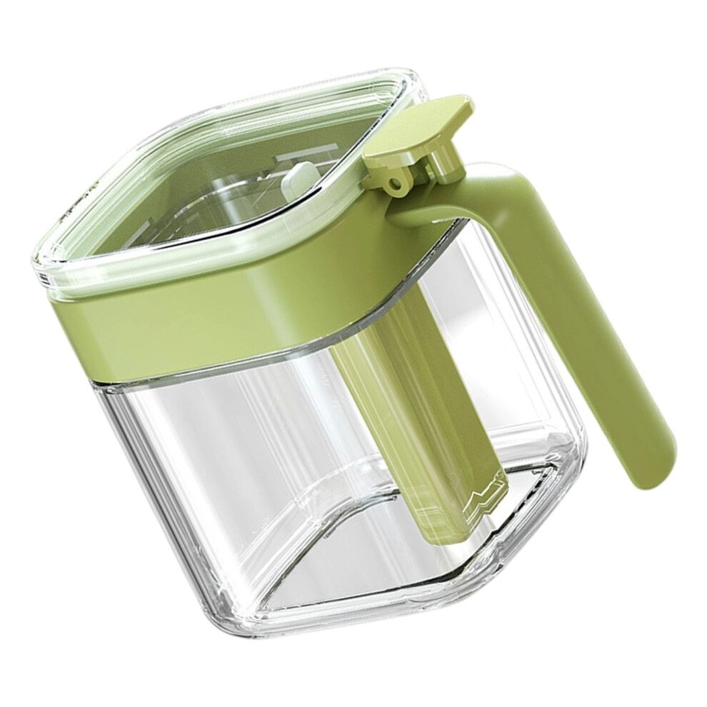 Duals Compartment Glass Spices Container With-Transparent Green 7754000431625