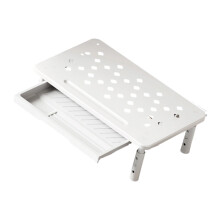 Multifunctional Computer Risers Steel Base Office Desk-White