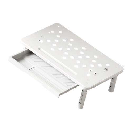 Multifunctional Computer Risers Steel Base Office Desk-White