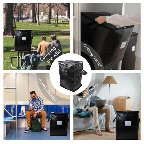 Portable Moving Bag With Handle Foldable Design PP-Black Small 2