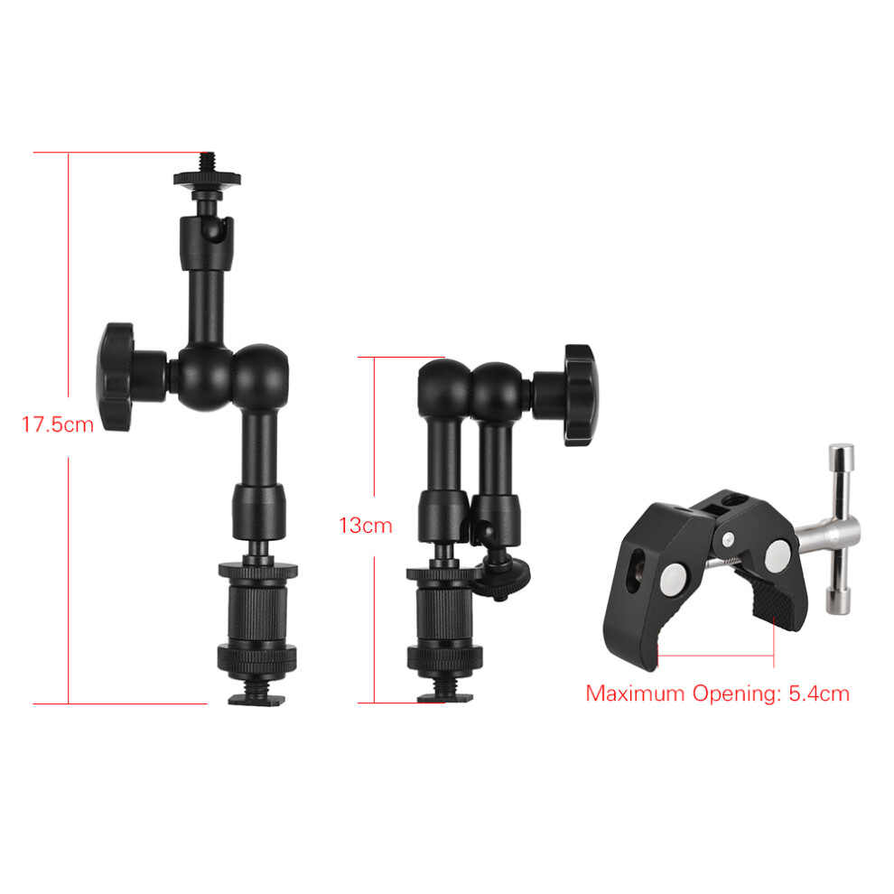 7-Inch Friction Arm Clamp Mount For Camera, Led Microphone Light 7651362972226