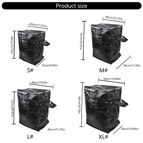 Portable Moving Bag With Handle Foldable Design PP-Black middle 1