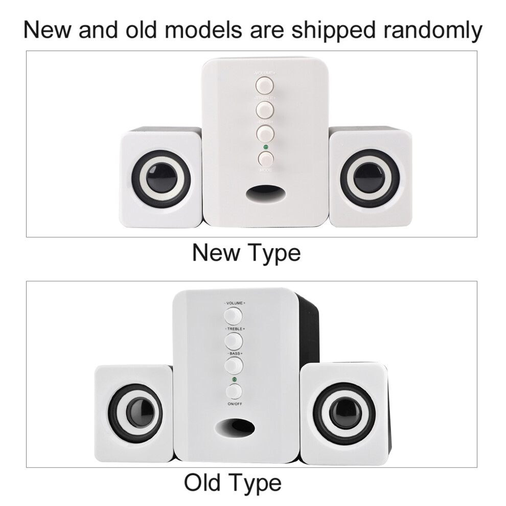 Mini Usb 2.1 Wired Combo Speakers 3W Bass Subwoofer White 4911362974969