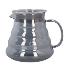 Cafeteira manual de vidro borossilicato de alta qualidade e resistente ao calor, com acabamento cinza, durável e confiável para preparo de café