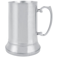 Hochglanzpolierter Bierkrug mit Doppelwandkonstruktion, Bierkrug-Set im inspirierenden Design aus bruchsicherem, robustem Edelstahl mit satiniertem