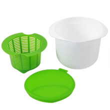 Cheese Maker Kit with Built-In Handle, Fresh Cheese Production System, Non-Skid Bottoms for Stable Mixing & Nest for Compact Storage, Perfect for