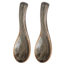 Asian Style Soup Spoon, Microwave Safe With Exquisite Appearance, Perfect For Serving Rice And Desserts, 2PCS