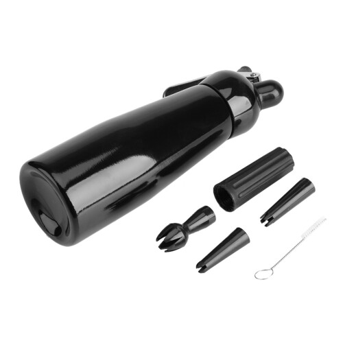 500ml Schwarzer Aluminium-Sahneverteiler, 32x8cm, einfache Bedienung 2