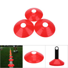 Mini-Fußballfeld-Markierungskegel, 10er-Pack, Sport-Trainingsmarkierer, Kunststoff, Rot