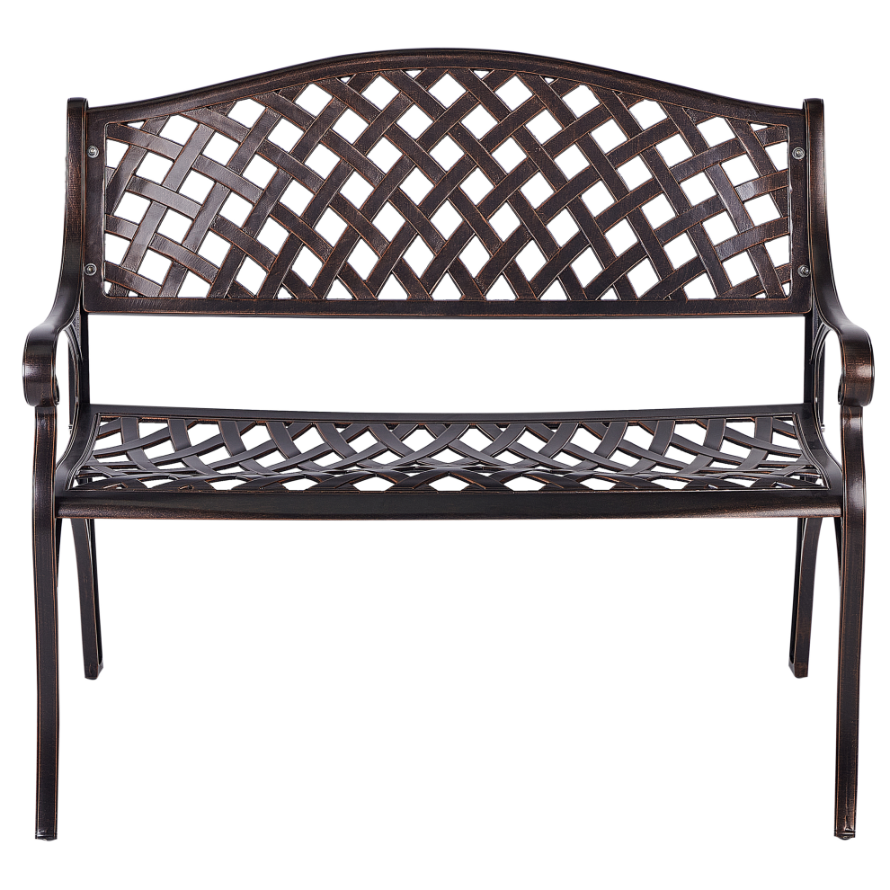 Garden Bench STAGGIA 104 cm Metal Brown-image-OPC-PGWZ7M7-NEW