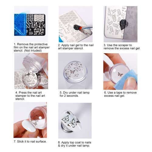 Silikon-Nagelstempelset, Nailart-Stempel mit 2