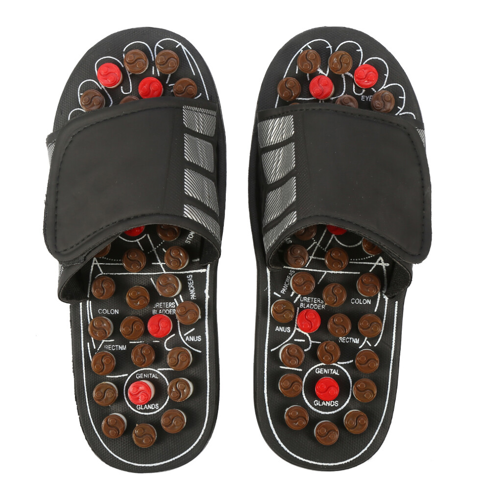 Portable Black Massage Slippers 44-45 Rotating Eight Diagrams Shoes