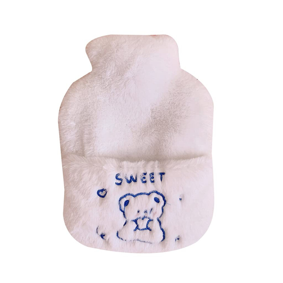 500ml Rubber Hot Water Bottle With Hand Pocket Plush Cover, Cartoon Animal Design, Portable ExplosionProof Foot Warmer
