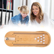 Kids Mini Bowling Game Wooden Desktop Toy & Decor 8 Pins Portable