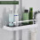 ABS Shower Rod Storage Shelf with Drip Tray Practical Bathroom Organizer 10