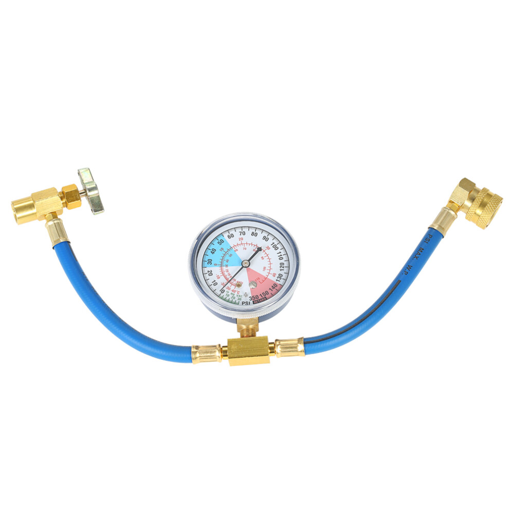 Ac R134a Car Air Conditioning Refrigerant Recharge Hose Gauge Kit 1/2" Acme, Blue 3721362979991