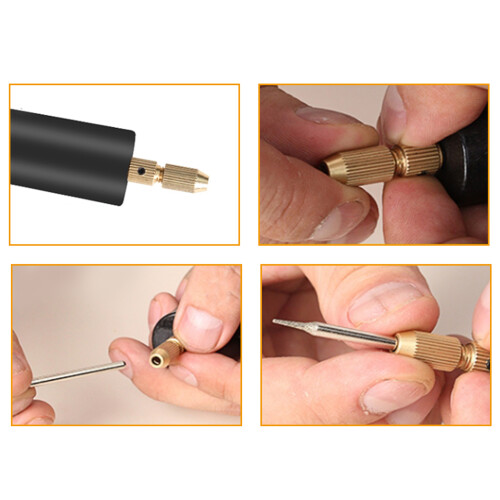 Mini Portable USB Electric Drill 5V 18W with 3 Bits in Black 2
