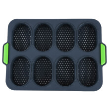 Tavă de copt din silicon perforată, antiaderentă, rezistentă la căldură, pentru pâine franceză, flexibilă, pentru copt, cu gamă largă de