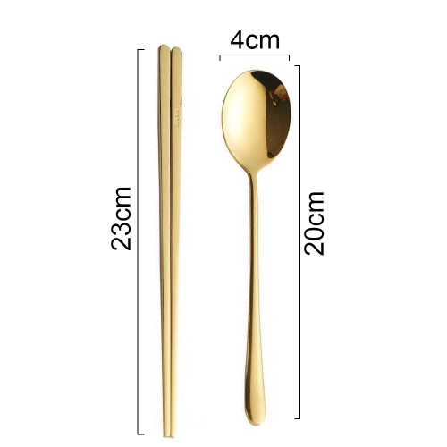 Ανθεκτικά κορεάτικα chopsticks και κουτάλια, γυαλισμένο ανοξείδωτο ατσάλι με 1