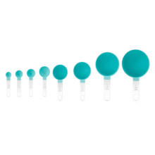 Conjunto de 8 colheres medidoras e xícaras medidoras de aço inoxidável com código de cores para sua cozinha, para medições precisas (verde)