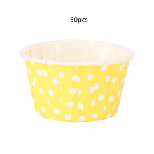 Gelbe Backförmchen mit weißen Punkten, 50 Stück, fettabweisende Einweg-Papierförmchen für Cupcakes, Muffins und Häppchen, hochwertige,