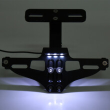 Adjustable Aluminum Motorcycle License Plate Frame with Light Black 7.8in