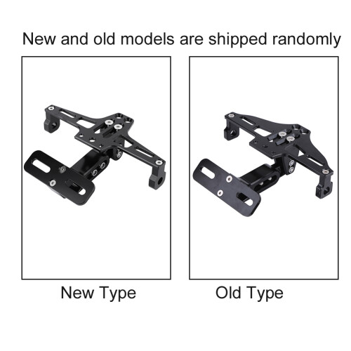 Adjustable Aluminum Motorcycle License Plate Frame with Light Black 7.8in 2