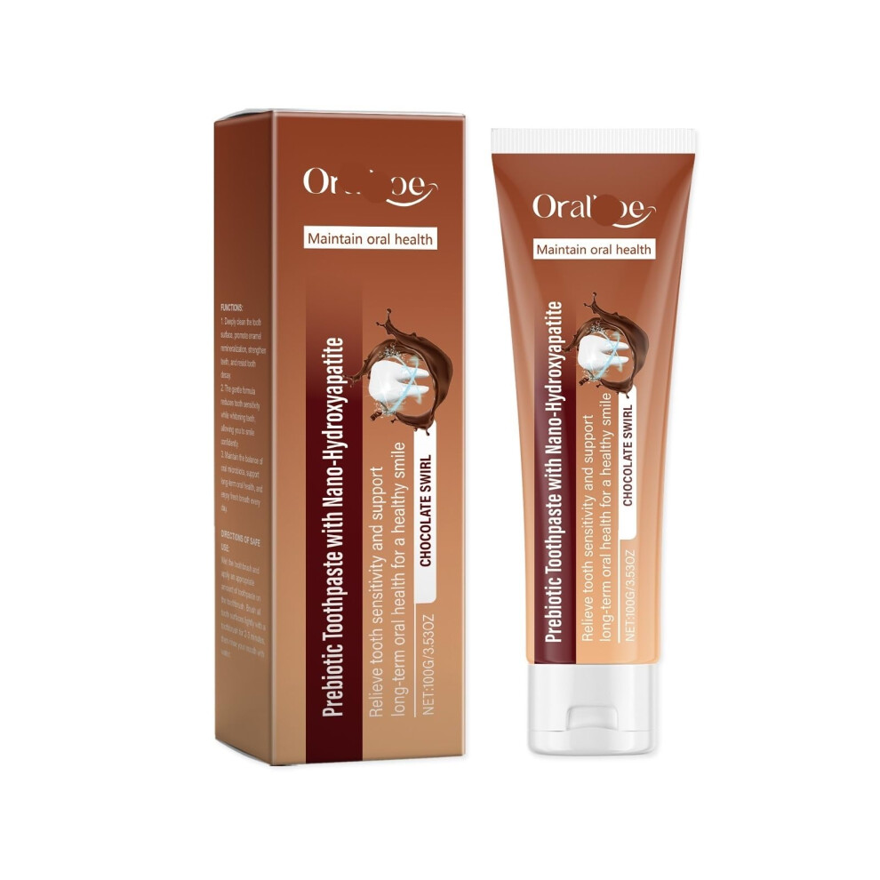 Chocolate Flavored Toothpaste 3Piece Set For Gentle Oral Care, Whitening Teeth and Bad Breath Removal