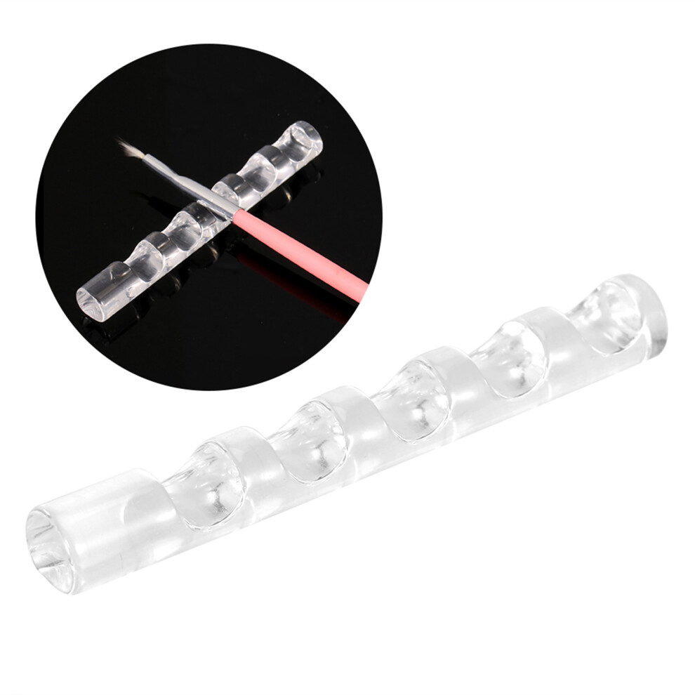 Elegant Acrylic Nail Polish Pen Stand with Brush Holder for Manicure Tools