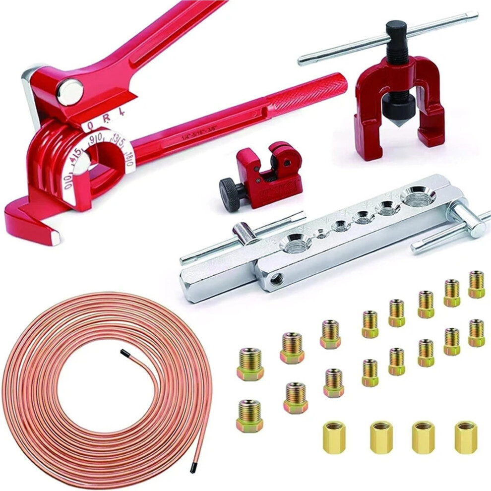 Brake Pipe Kits 3/16 In Od Copper Nickel Brake Line Tubing Kit Car Brake Line Fittings Roll Coil 9105992238194