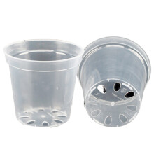 Water Drainage Optimized Plant Pots, Clear Nursery Containers for Root Health and Reusable Plastic Use, Transparent Glazing with High Light Transmissi